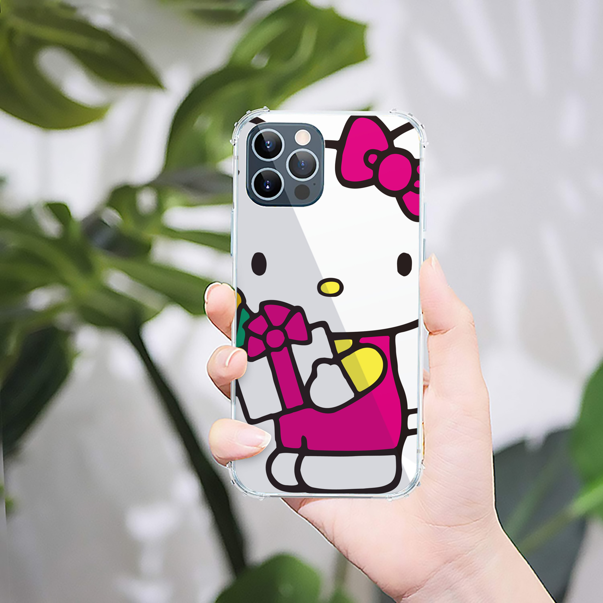 （画像用） Hello Kitty ハローキティ 【iPhone 12シリーズ対応】透明スマホケース（クリアソフトケース）